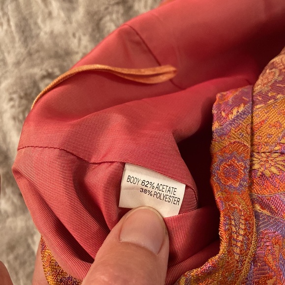 Vintage ( 1990s) Kay Unger elegant paisley pink/orange pants-#pleated - Picture 4 of 6